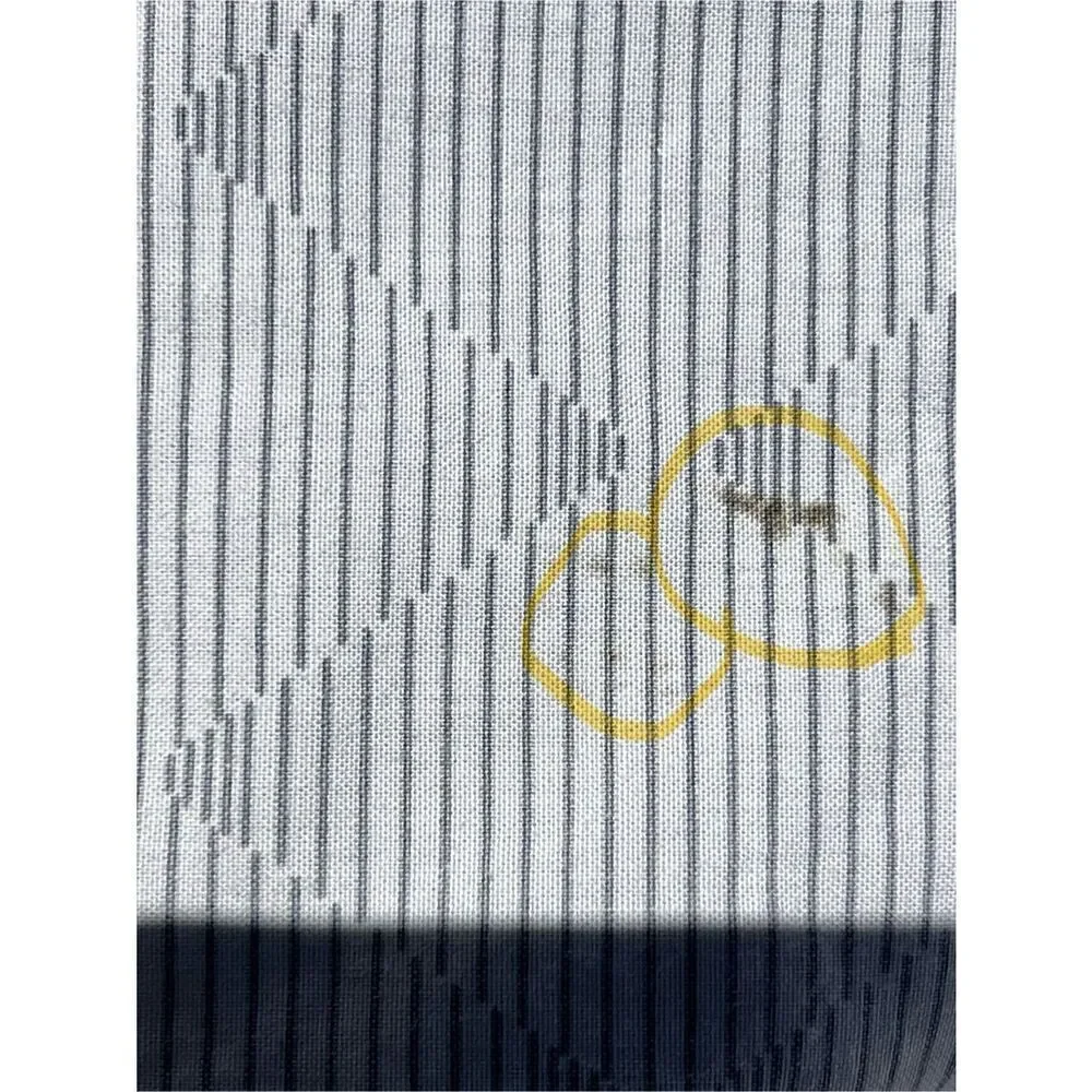 Crate & Barrel Genevieve Bennett Grey Geometric Print Full Sheet Set-READ